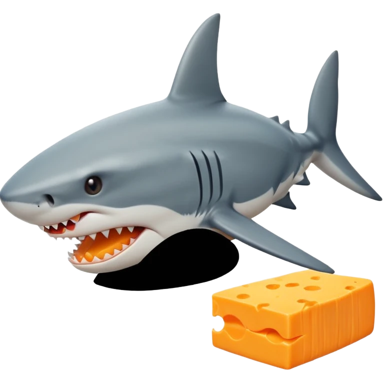 Shark eating cheese emoji