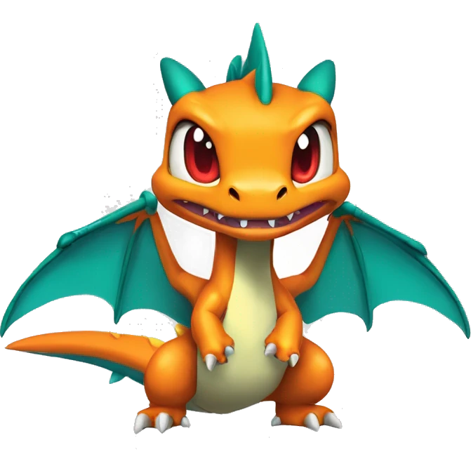 Colorful Edgy Cool Chibi-Charizard-Greymon-Flygon-Velociraptor-Pokémon emoji
