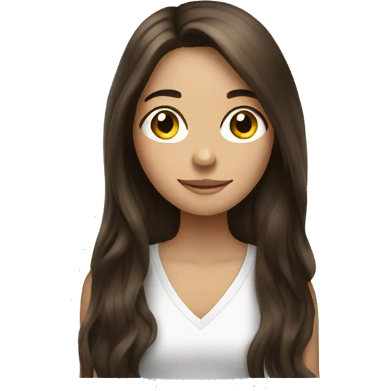 Brunette long haired girl getting ready emoji