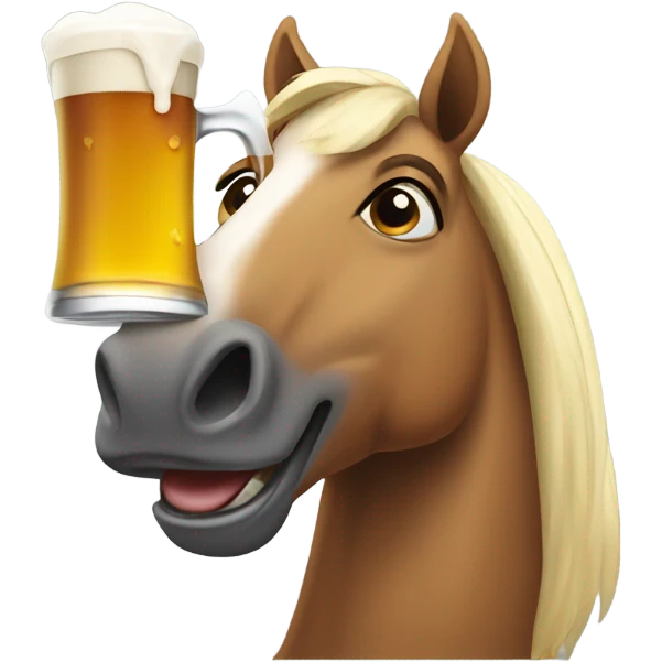A Horse drinking beer  emoji