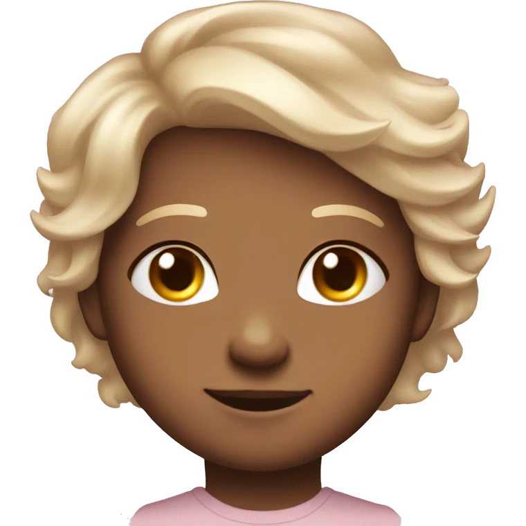 Cute Proud face with a bit of blush and Angel halo (Like mmessenger emojie) emoji