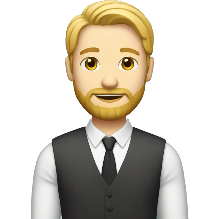male teacher with blonde hair and side parting and beard emoji
