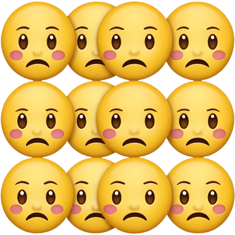 Create emoticons for me with a face in different emotions, these are supposed to be those yellow round faces that are on the keyboard emoji