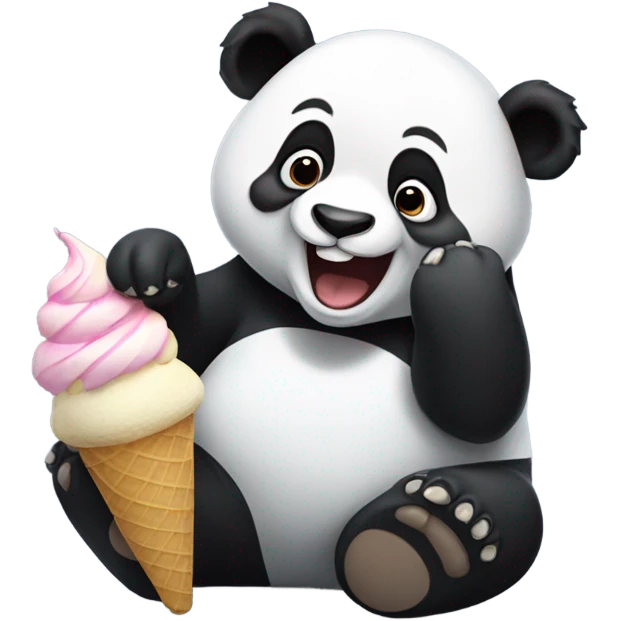 Panda eating ice cream emoji