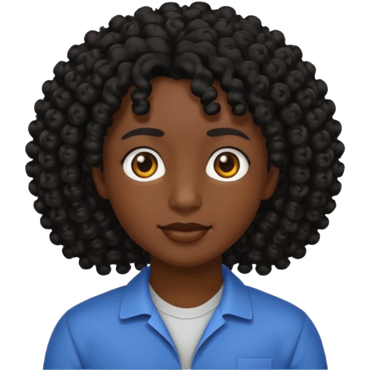 Zumbí com o cabelo médio e cacheado emoji