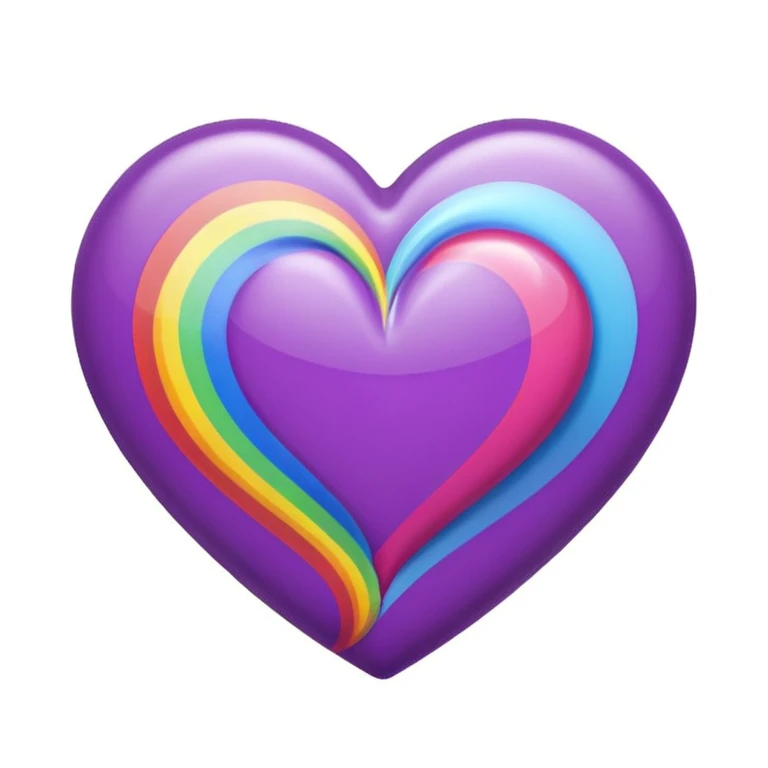 purple heart with a rainbow swirl emoji