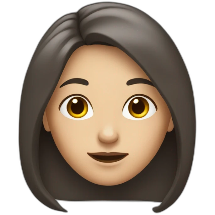 middle age woman with long dark brown hair emoji
