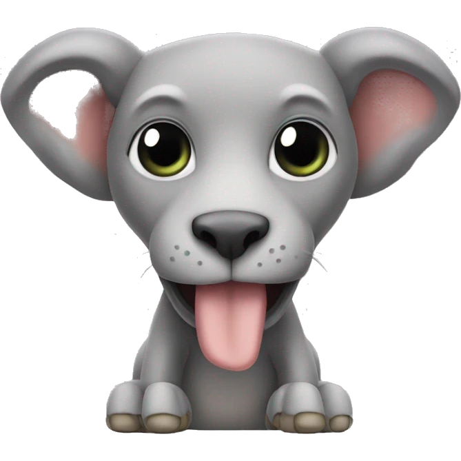 A cat with a dog's head, elephant legs, giraffe hands emoji