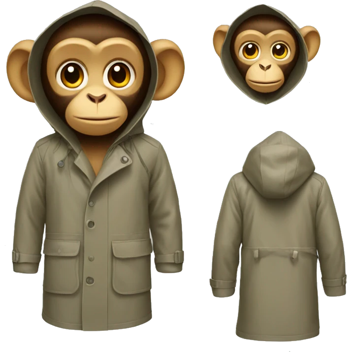 Monkey in a raincoat emoji