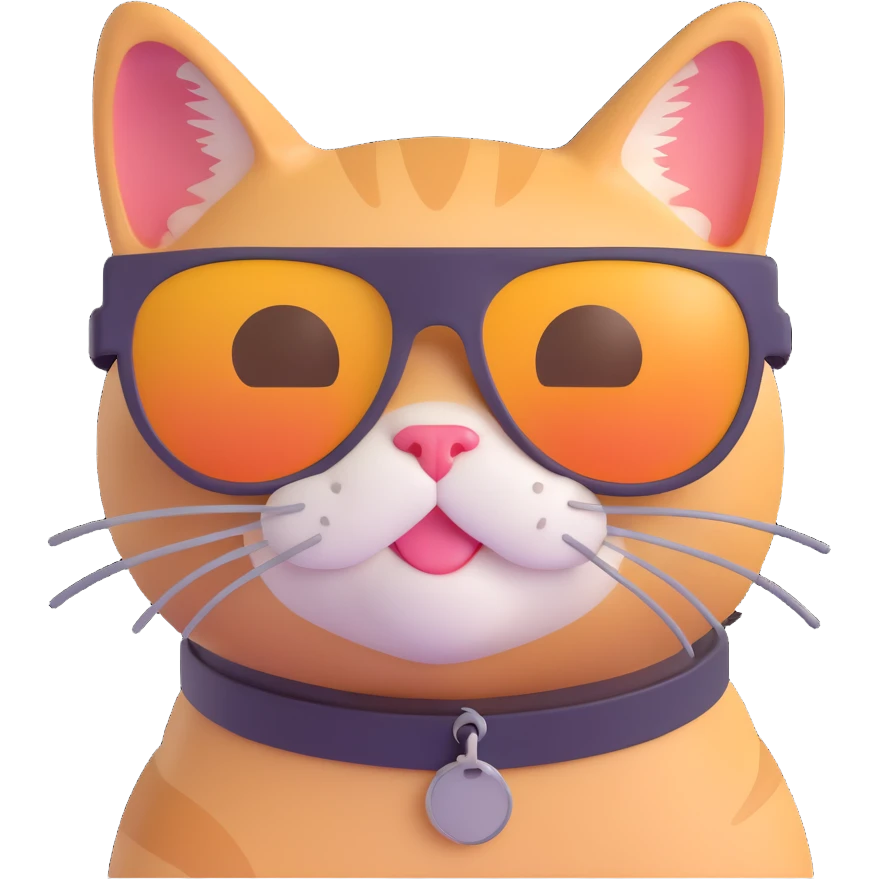 cat wearing sunglasses, simple emoji
