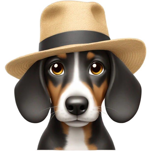 Dashound￼￼ with a hat on  emoji