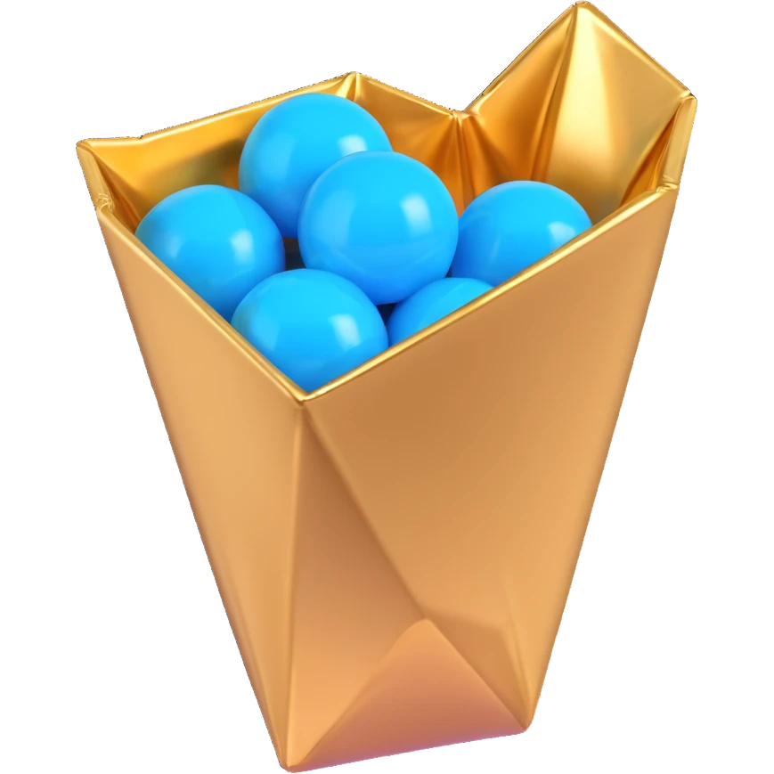 shiny gem-like blue candy in a gold wrapper inspired by Rare Candy from Pokémon emoji