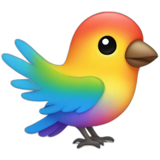 rainbow twitter bird emoji