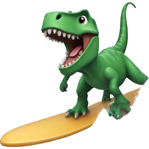 Dinosaur surfing emoji