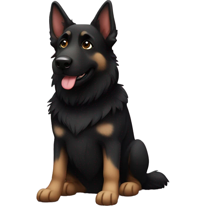 Black German shepherd heart emoji