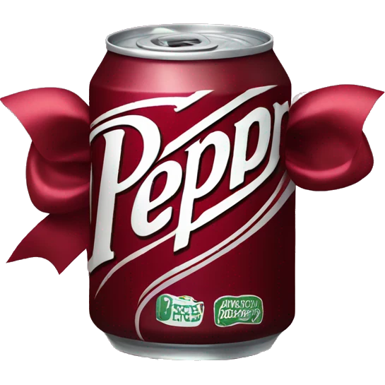 A Dr Pepper Can with a maroon bow on top emoji