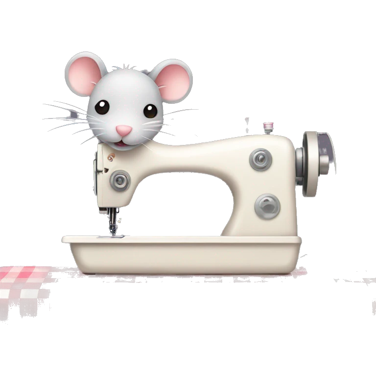 kawaii rat using a sewing machine  emoji
