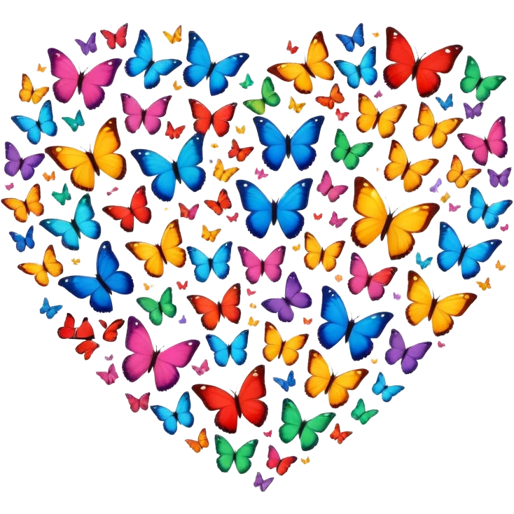 Butterflies form a heart ￼ emoji
