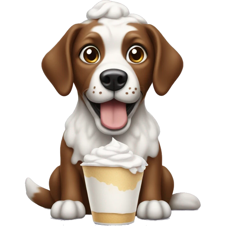 Dog with whip cream emoji