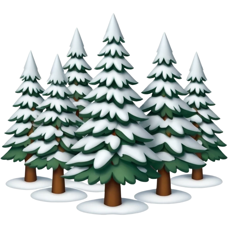 Snowy Christmas tree forest emoji