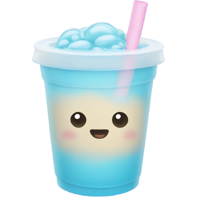 Pastel blue bubble tea emoji