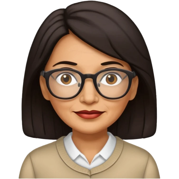Older Hispanic woman with dark hair wearing glasses 
 emoji