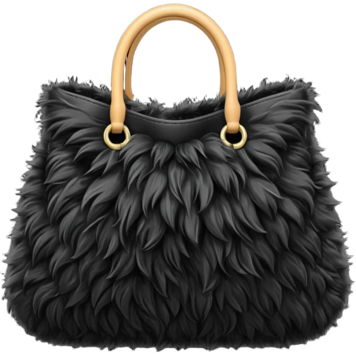 black fluffy bag emoji