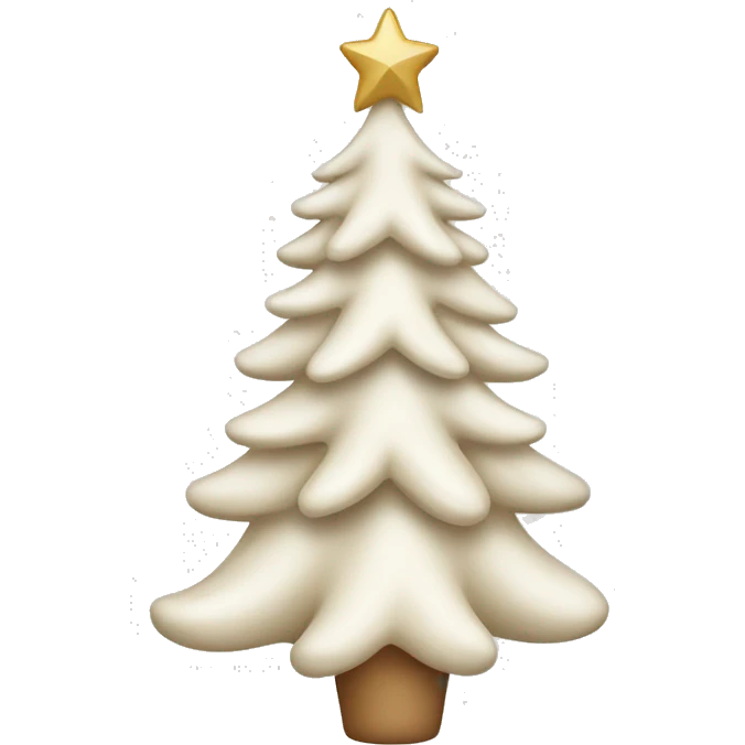 White Christmas tree with beige bows emoji