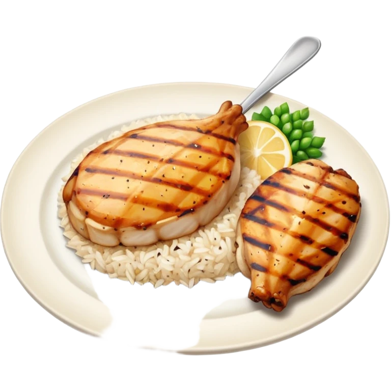 Rice and chicken breast  emoji