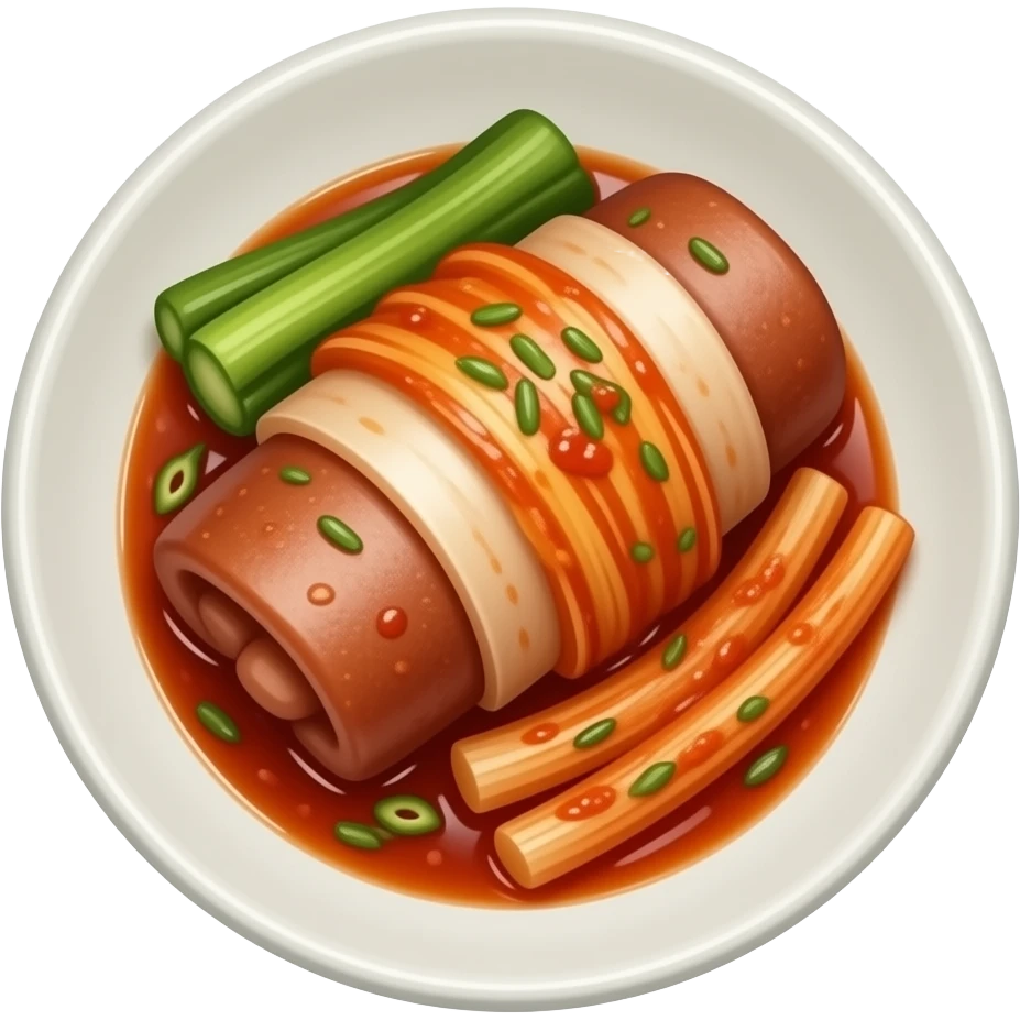 Korean Boiled-Pork wrapping by kimchi on dish no dimsum emoji