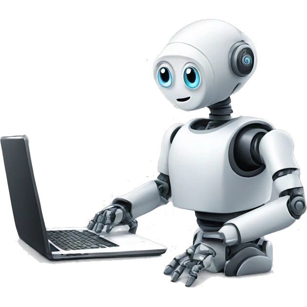 robot with laptop emoji