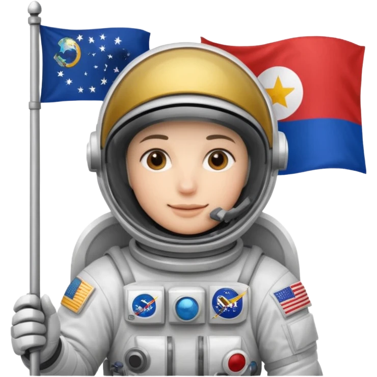 astronaut with flag emoji