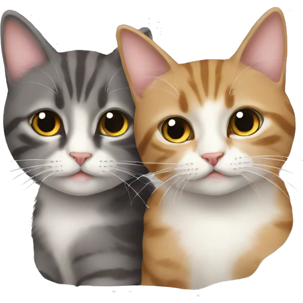 Deux chats qui se font un câlin  emoji