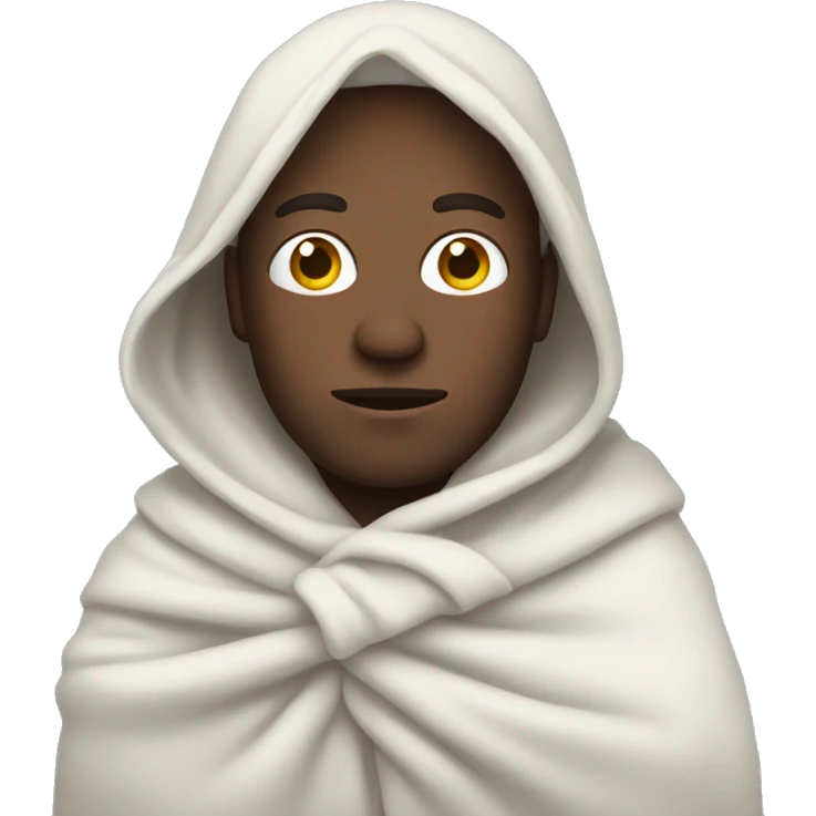 White man wrapped in blanket emoji