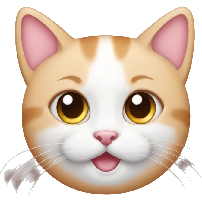 Cat with blush on it emoji