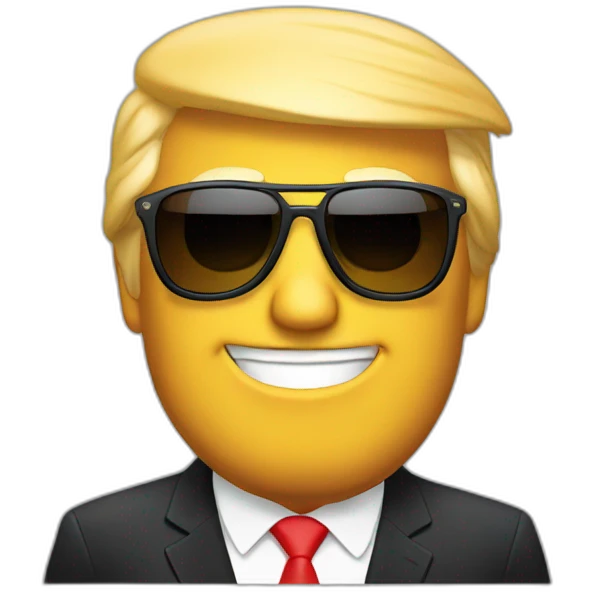 Trump with sunglasses emoji