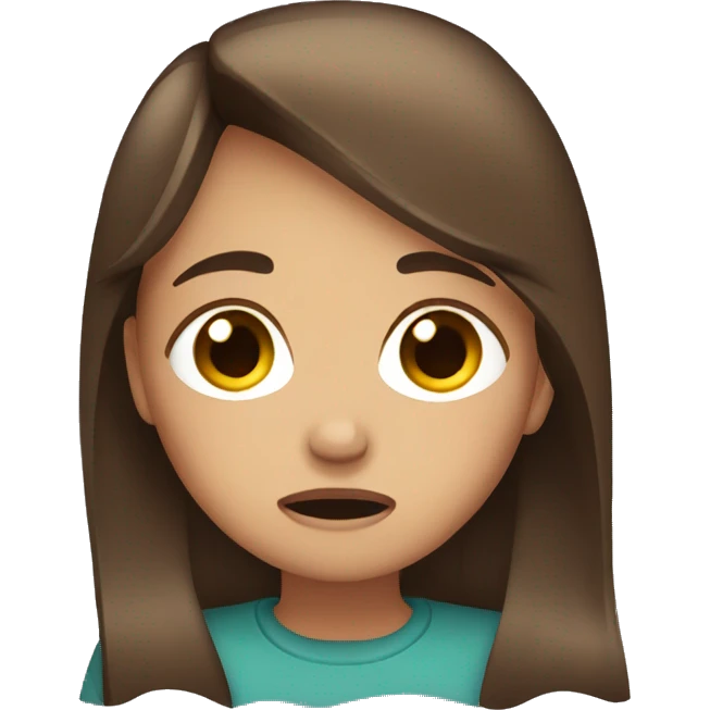 Brown hair girl crying emoji