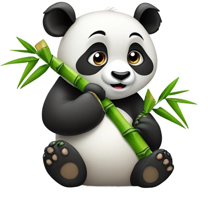 Panda eating bamboo emoji