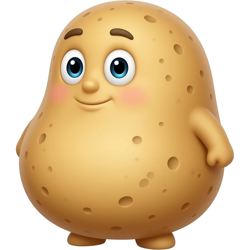 Potato character with a big booty looking back at the camera emoji