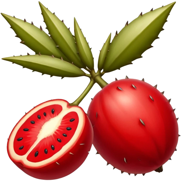 Stenocereus genus fruit without spikes, red and round emoji