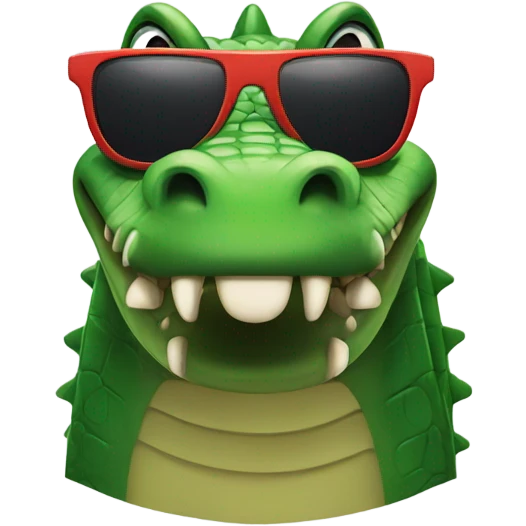 Crocodile with sunglasses  emoji