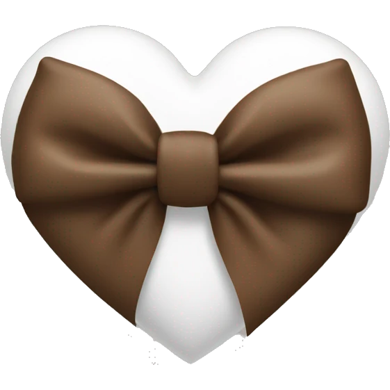 White heart brown bow emoji