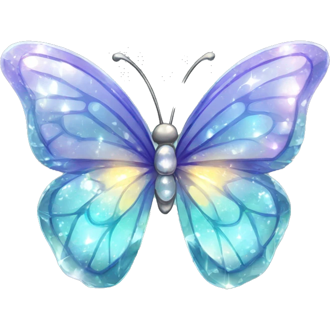 Shiny sparkly glass crystal butterfly emoji