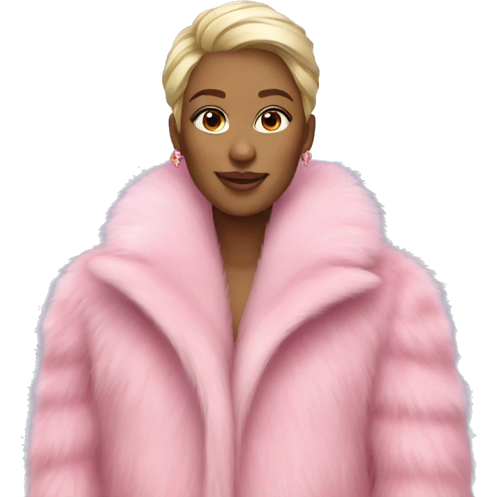 Luxurious Pink fur coat emoji