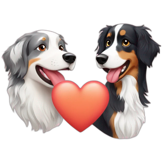Australian Shepherd and english Setter in love emoji