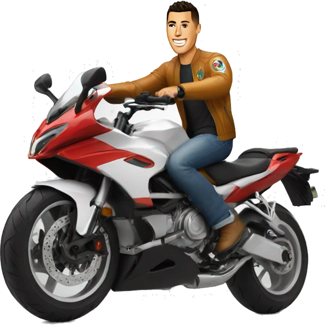Ronaldo sur une moto emoji