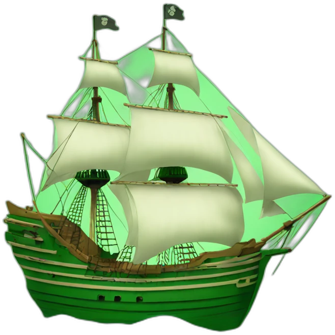 mayflower ship with green background emoji