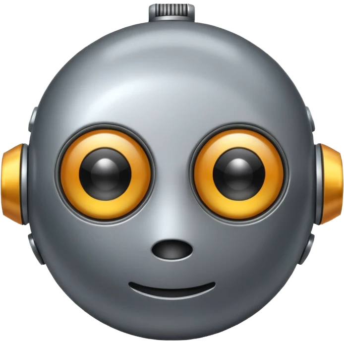 round  robot,one-eye, half body. emoji