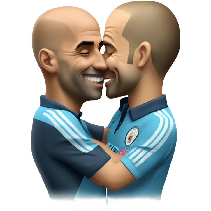 Pep kissing Arne Slot emoji