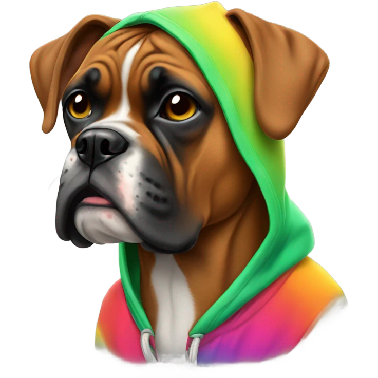 Boxer dog in hoodie emoji